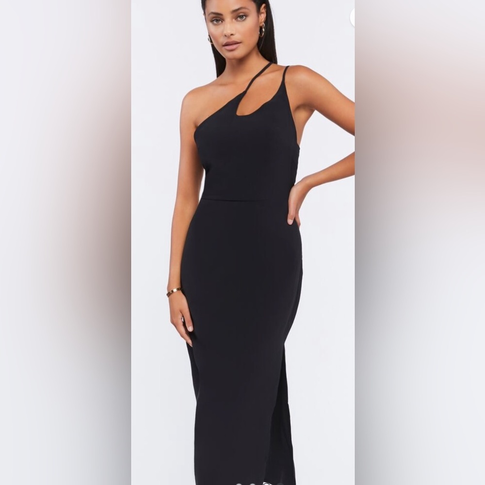 NWT Forever 21 Black Asymmetrical One Shoulder Dress - HOMECOMING! Size S